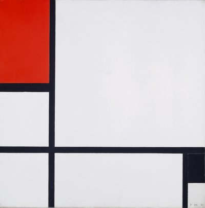 Compositie nr. I, met rood en zwart, 1929 door Piet Mondrian